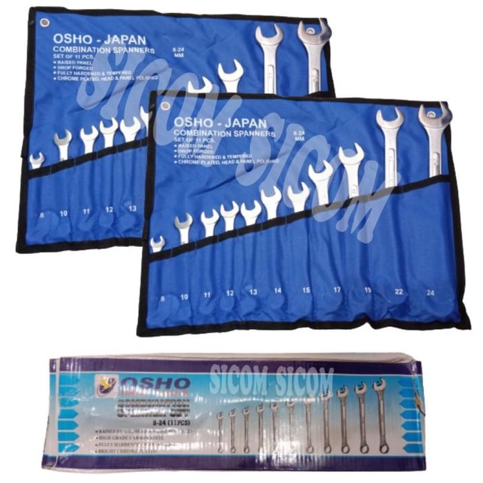 Terlaris Kunci Ring Pas Set 8-24 Osho / Combination Spanner 11 Pcs 8-24 Osho