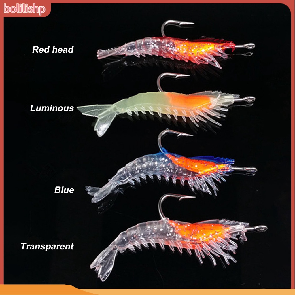 &lt;Bolilishp&gt; Vivid Fake Shrimp Bait Soft PVC Shrimp Bait With Hook Attract Fish Fishing Accessory