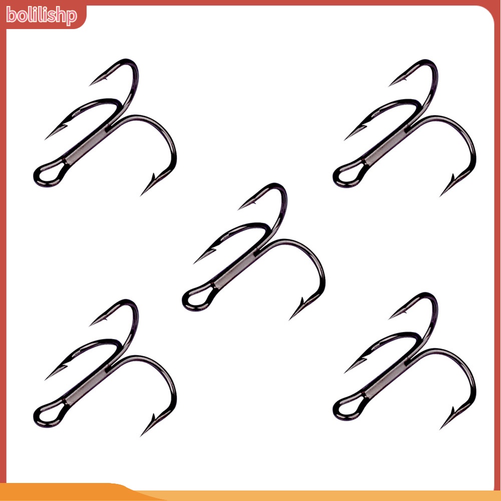 &lt;Bolilishp&gt; 50Pcs High-carbon Steel Crank Outdoor Fishing Lure Bait Triple Hooks Tackle Tool