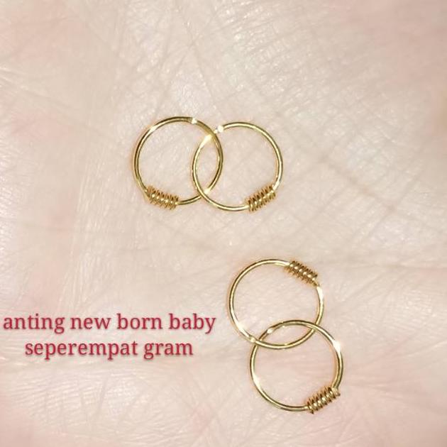 BEF587 Anting bayi, baby new born emas muda seperempat gram ++