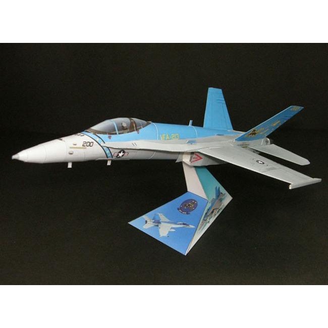 DIY Papercraft Lembar kertas pola pesawat Tempur F18 Black Lion