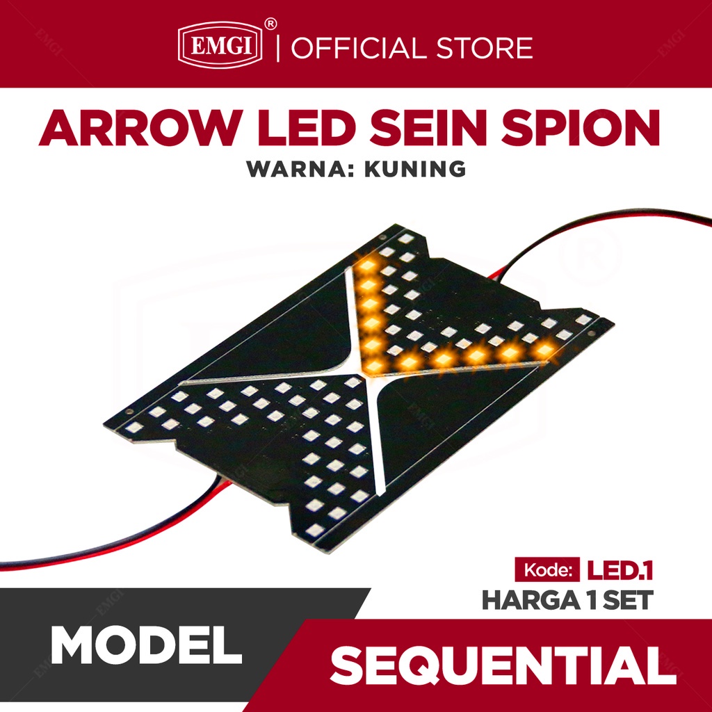 Arrow LED Sein Kaca Spion Mobil Tanda Panah SET - Kuning