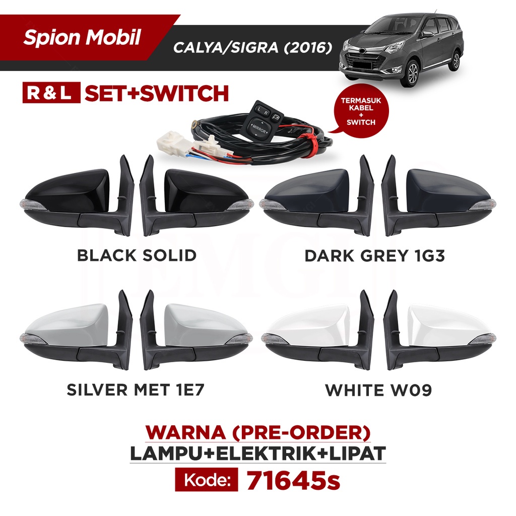 Upgrade Retract - Spion Mobil Calya / Sigra 2016 + Saklar Kabel Switch - 71645s