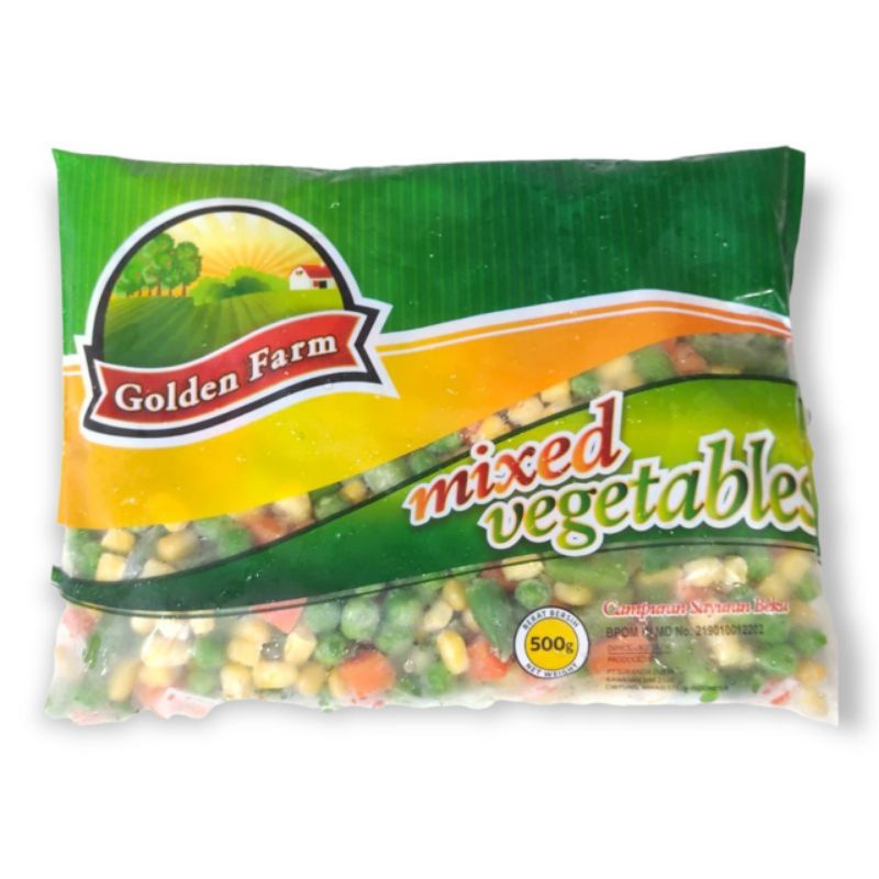 

Mixed Vegetables Beku Golden Farm 500gr 100% HALAL