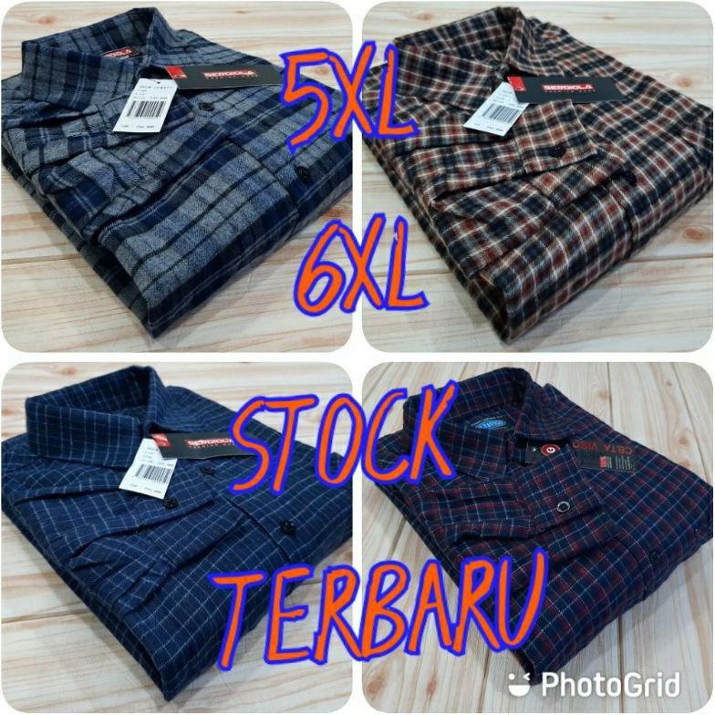 Sale Kemeja Flanel Jumbo Bsize 5Xl - 7Xl