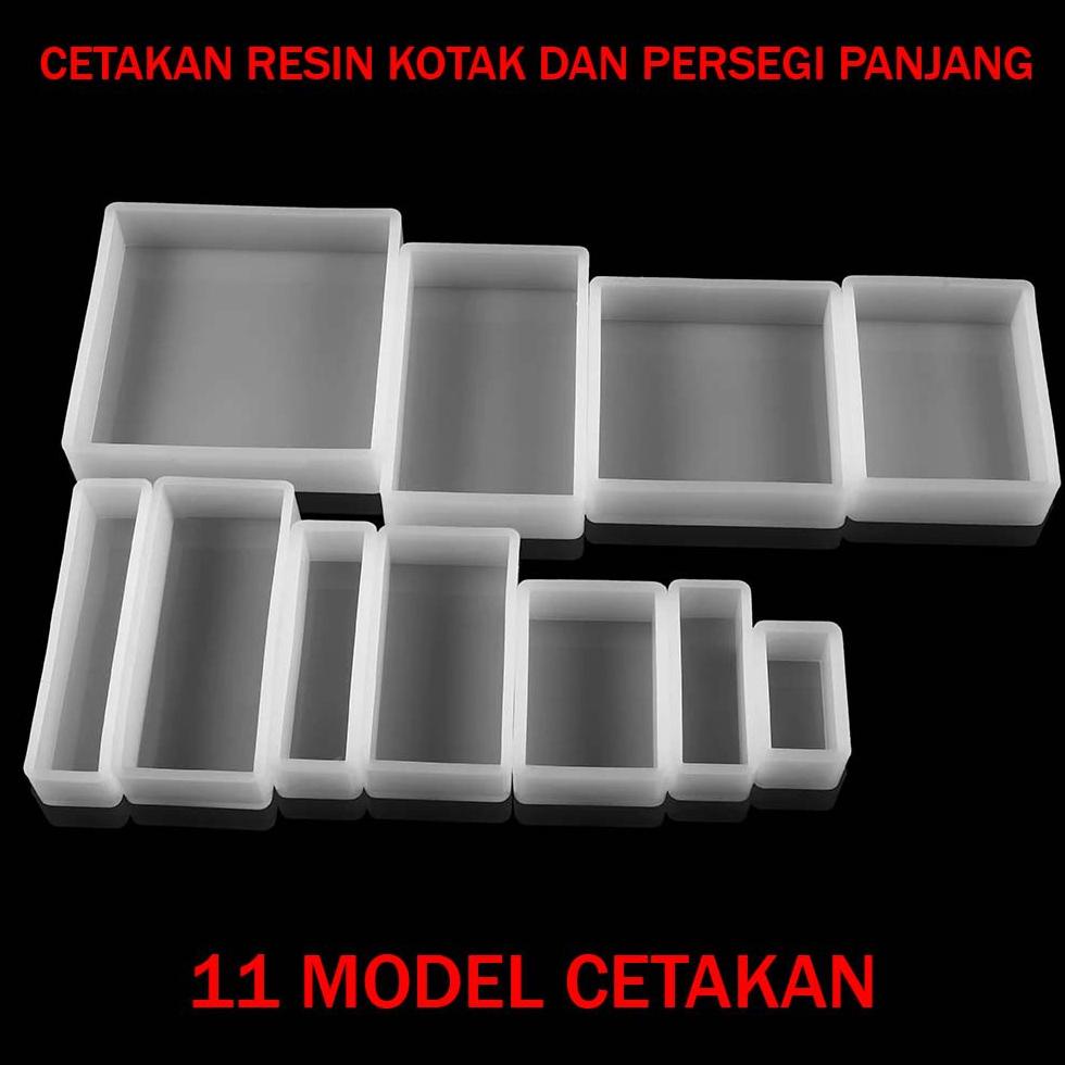 New 11 Model Cetakan Kotak dan Persegi Panjang Cetakan Resin DIY. satuan