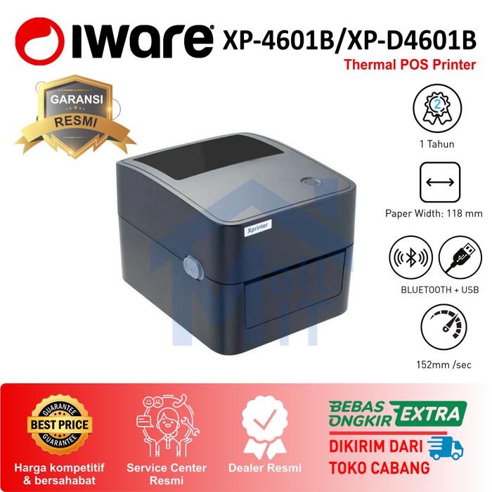 Terlaris Printer Label Iware Thermal Xprinter Xp4601 Xp-D4601 Xp-4601 D4601B