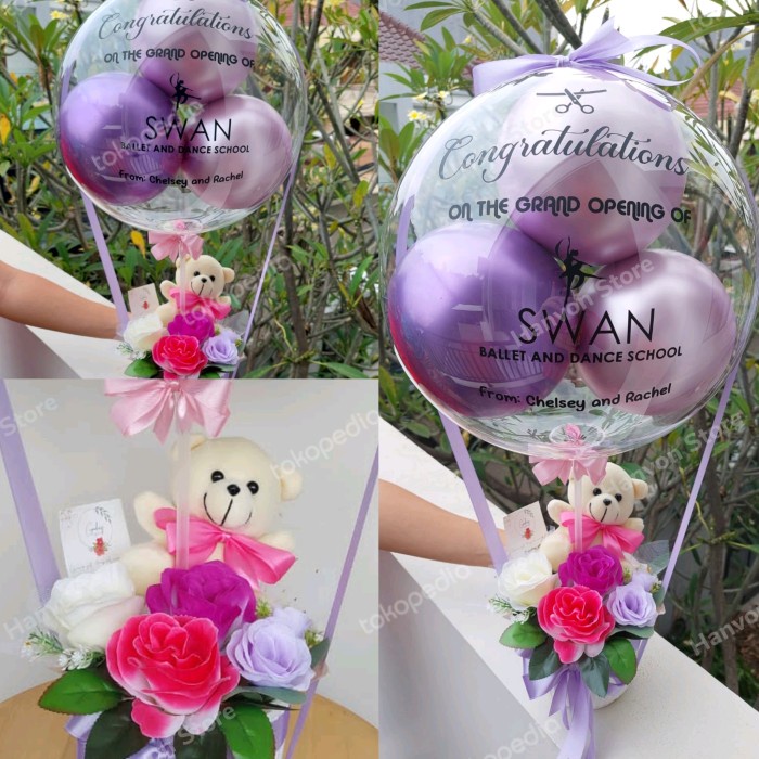 Balkar Buket Balon Bunga/ Buket Balon Boneka/Birthday Buket Balon