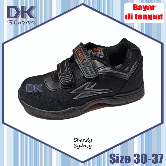 Shandy Sydney 30-37 Sepatu Sekolah Hitam Anak Paud TK SD SMP SMA Laki Murah