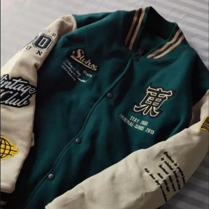 Varsity Baseball Japan Vintage Jaket Baseball Vintage Club Hijau - XXL