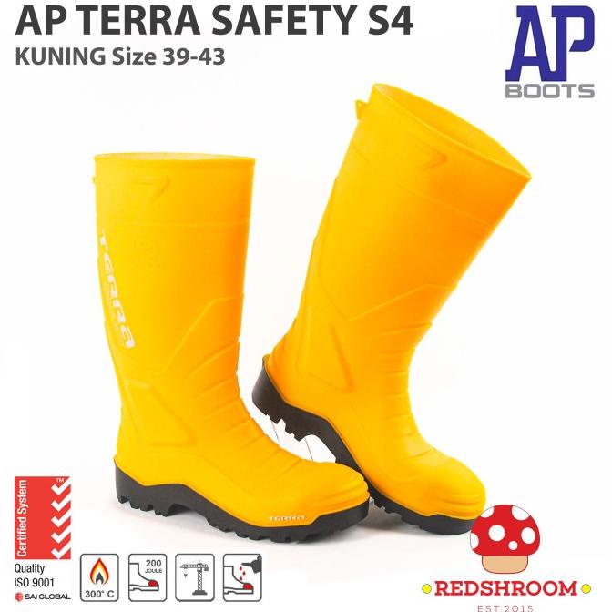 Sepatu Boot Tinggi AP Boots TERRA SAFETY S4 KUNING