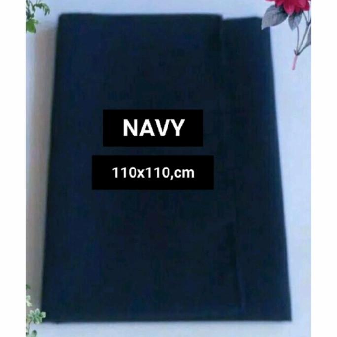 Jilbab Sekolah Smp Segi Empat Warna Biru Navy