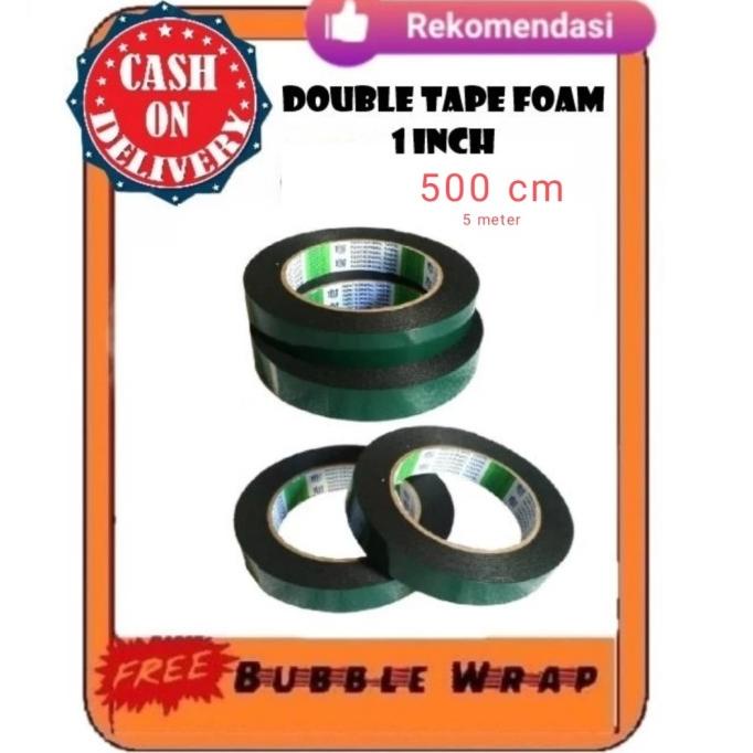 

paling diminati] Double Tape Foam 1 inchi ( 2,4 cm) x 50 cm Solatip Lakban Busa Hijau 1