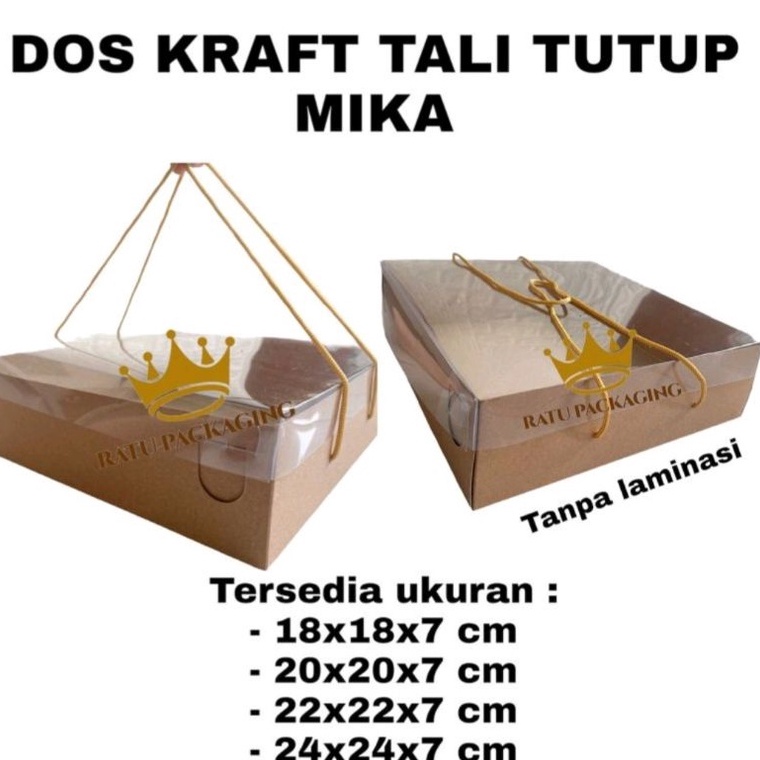 

IA71 [10 PCS] RATU | Dos KRAFT TALI TUTUP MIKA Tinggi 7CM Kardus Box Kotak Hampers Kue Ready Stock