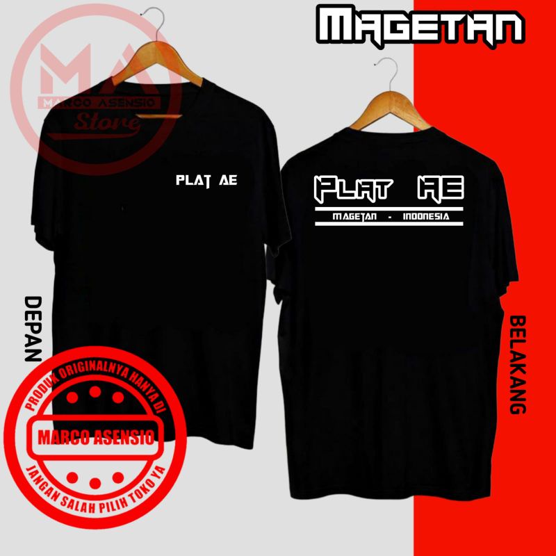 KAOS FASHION PRIA MAUPUN WANITA DESAIN TULISAN PLAT AE MAGETAN INDONESIA | MA3 JTR