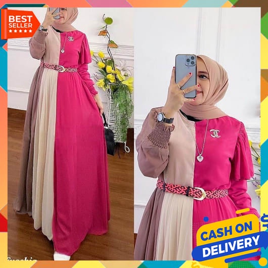 Gamis Lebaran Wanita Terbaru 2023 Dewasa Mewah Jumbo Baju Muslim Kekinian Ootd Remaja Ibu Elegan Mod