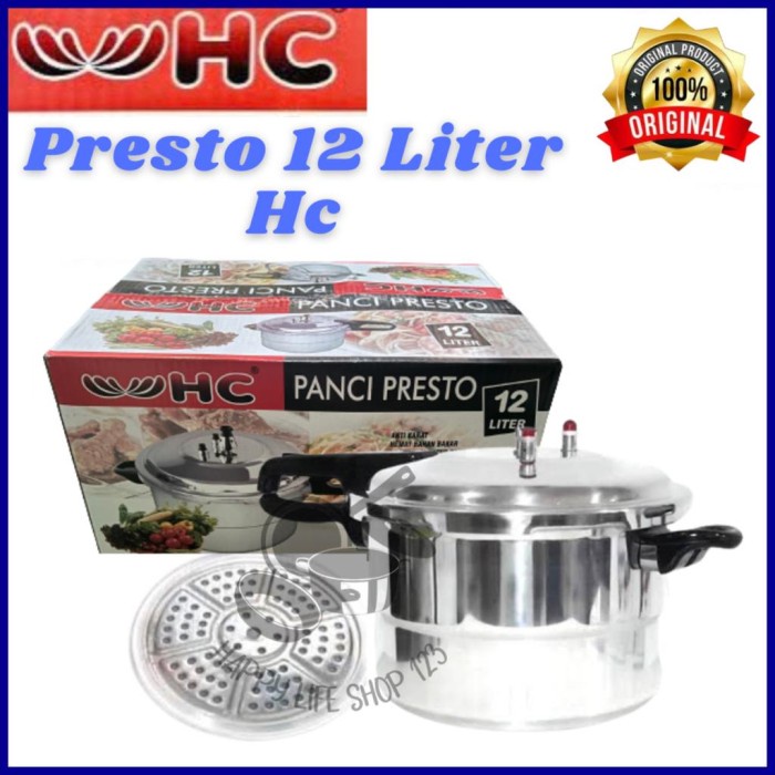 Terlaris Presto 12 Liter Hc/Panci Presto 12 Liter Hc/Presto Aluminium 12 Liter