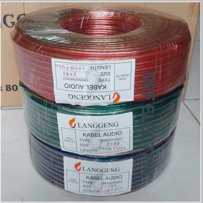 KABEL LISTRIK TRANSPARAN SERABUT 2X80 100METER