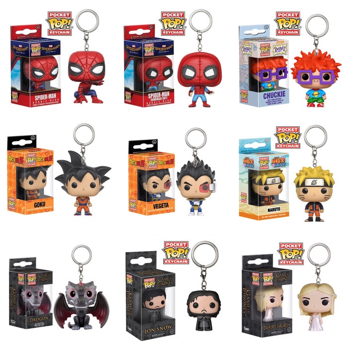 Funko Pop Keychain (Spiderman, Rugrats, Goku, Vegeta, Naruto, Got)