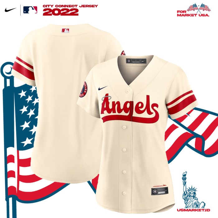 Jersa Kaos Jersey Nike Baseball Mlb Los Angeles Angels Women City Connect