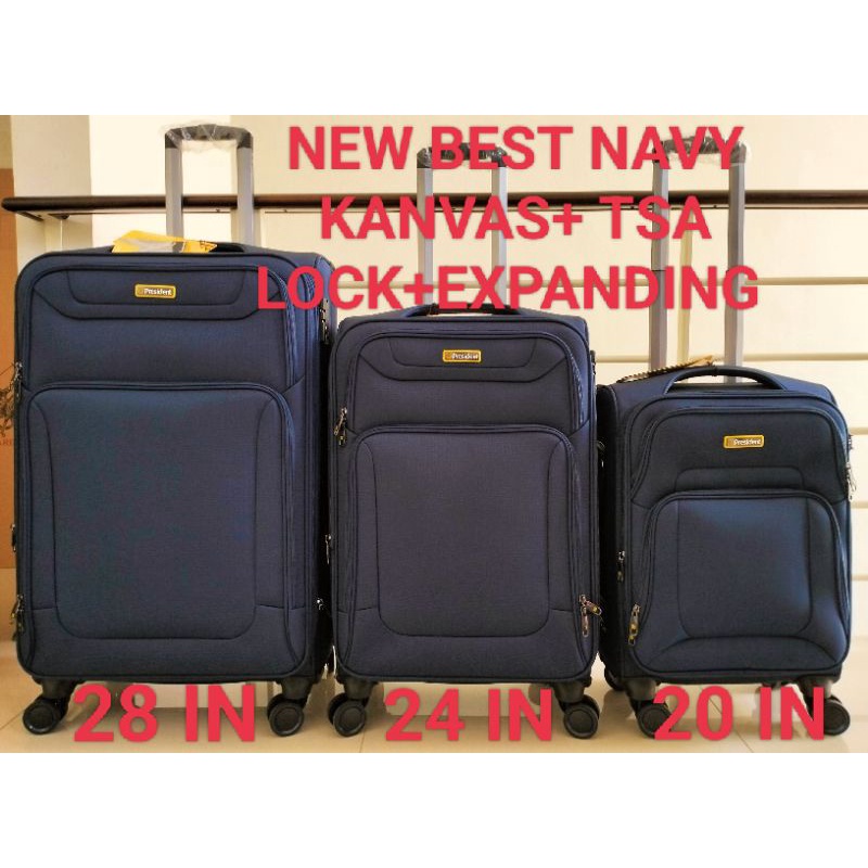 KOPER KAIN PRESIDENT 20 INCHI 24 INCHI 26 INCHI  28 INCHI dan 32INCHI KANVAS RODA 4 PUTAR TSA EXPAND (DIBESARKAN) DOBEL ZIPPER  ORIGINAL TERLARIS TERMURAH BEST SELLER