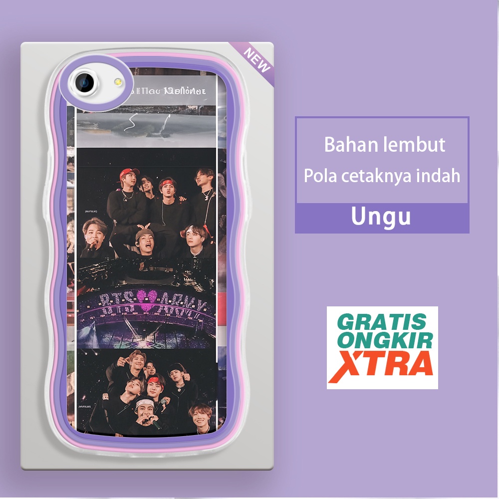 Mulia OPPO A71 A74 A76 A77S A83 A91 A92 A93 2020 A95 A96  Casing Ponsel  Pola Konser BTS ARMY  warna