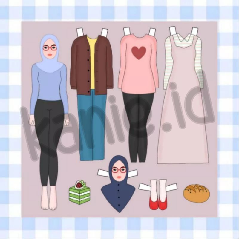 BONGKAR PASANG KERTAS / PAPERDOLL / VERSI HIJAB / BAJU-BAJUAN