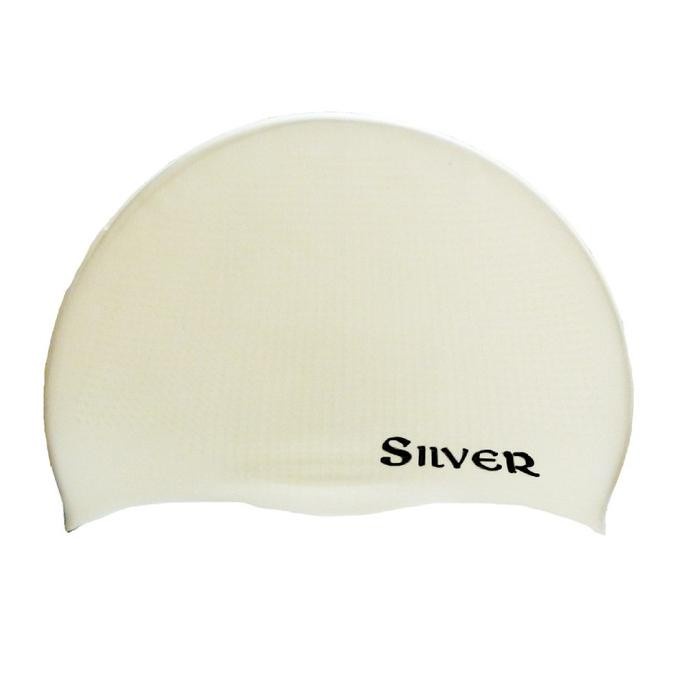 Terlaris Sale Topi Renang Dewasa Silver Silicone Swim Cap 17008.001