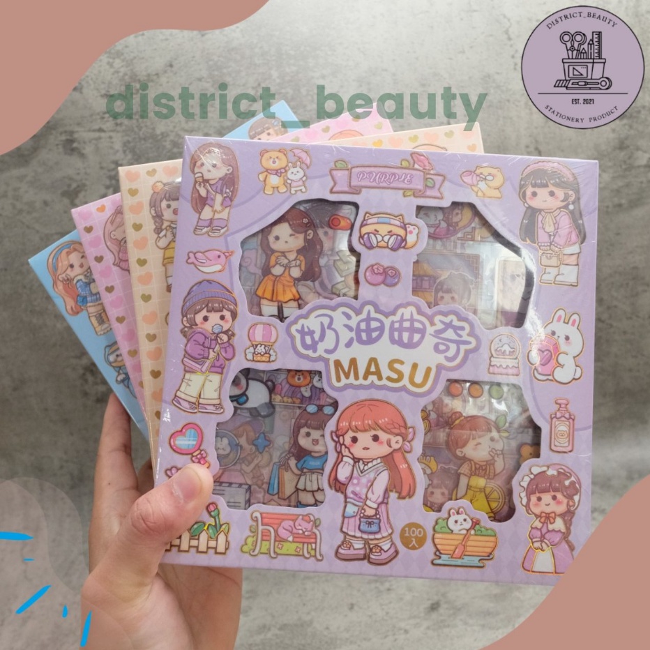 

8q❈Harga Termurah☆ 100lembar stiker masu MOMO TEA TIME STIKER TRANSPARAN ALL KARAKTER STIKER ANTI AIR VIRAL TERMURAH A73 ✿