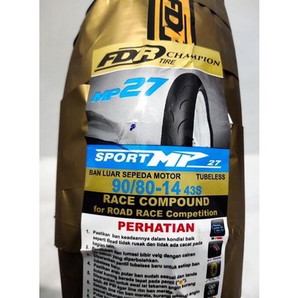 Ban Luar Tubeless - FDR SPORT MP27 - FDR SPORT MP 27 - FDR SPORT MP-27 - 90/80-14 - 90 80 14 - 90 80
