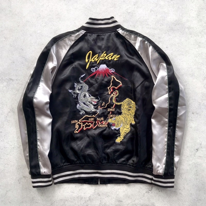 Sukajan Ryu Tora Japan Map Embroidery