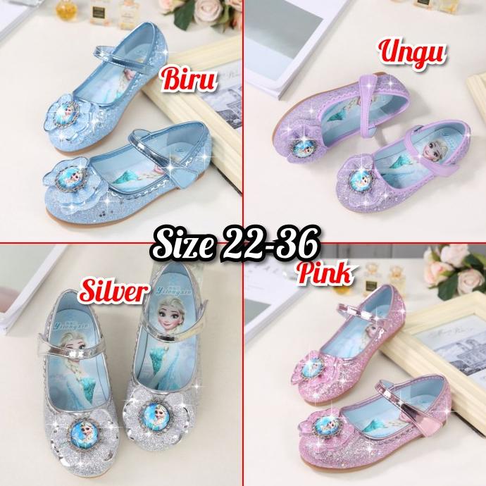 SEPATU PESTA FROZEN 2 PRINCESS Elsa SENDAL ULANG TAHUN GLITTER IMPORT
