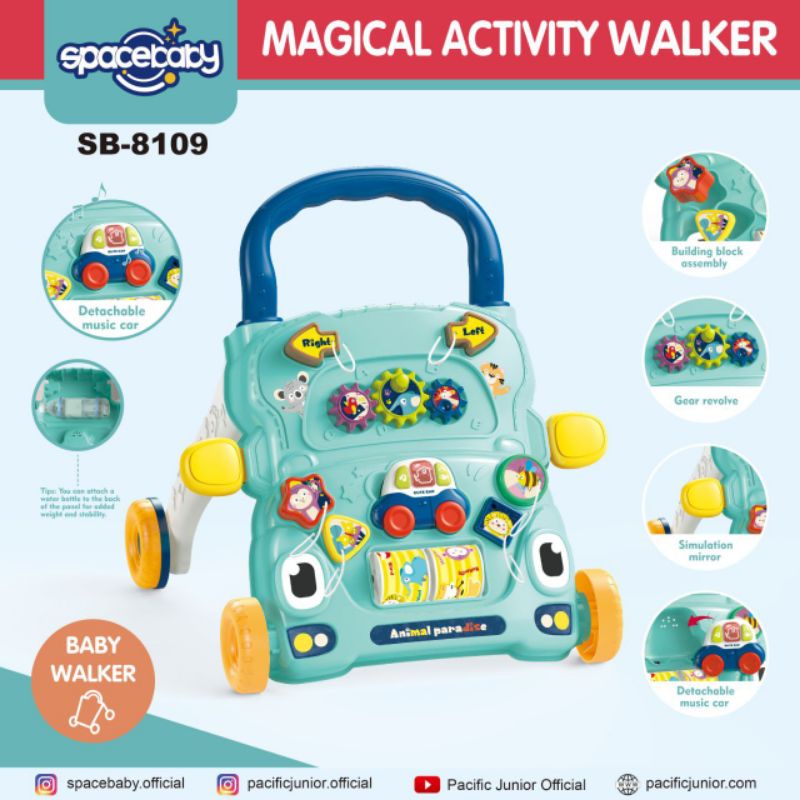 Spacebaby SB8109 Activity Push Walker Alat Belajar Jalan Bayi/pushwalker