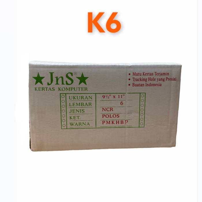 

Kertas Komputer JnS K6 NCR Putih Merah Kuning Hijau Biru Putih gon04