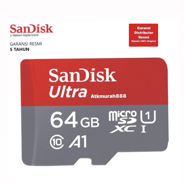 

SANDISK ULTRA MICROSD 64GB 120MBPS - MICRO SD 64 GB 120 MBPS ORIGINAL gon04