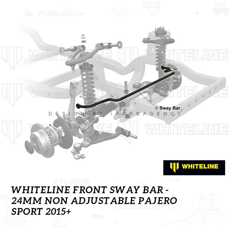 WHITELINE Front Sway Bar - 33mm Non Adjustable Pajero Sport 2015-