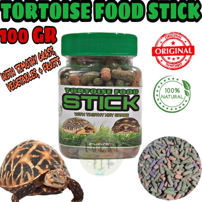 New [100 Gr] Makanan Pelet Kura Kura Darat Sulcata Sulkata Stick Pakan Kura Kura Darat Stick Tortois