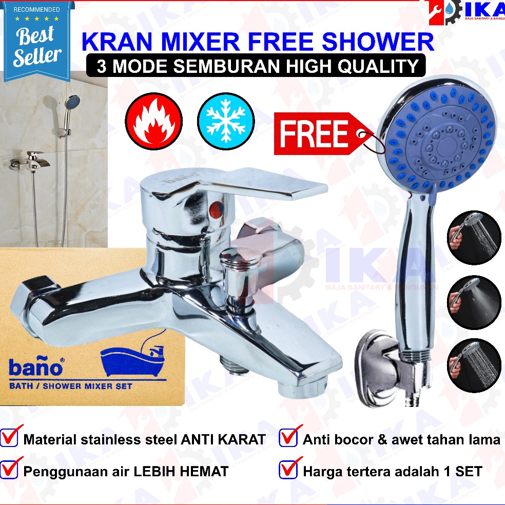 KRAN SHOWER KERAN MIXER BATHUB KAMAR MANDI TOILET AIR PANAS DINGIN - KERAN BATHTUB 2 CABANG / Kran b