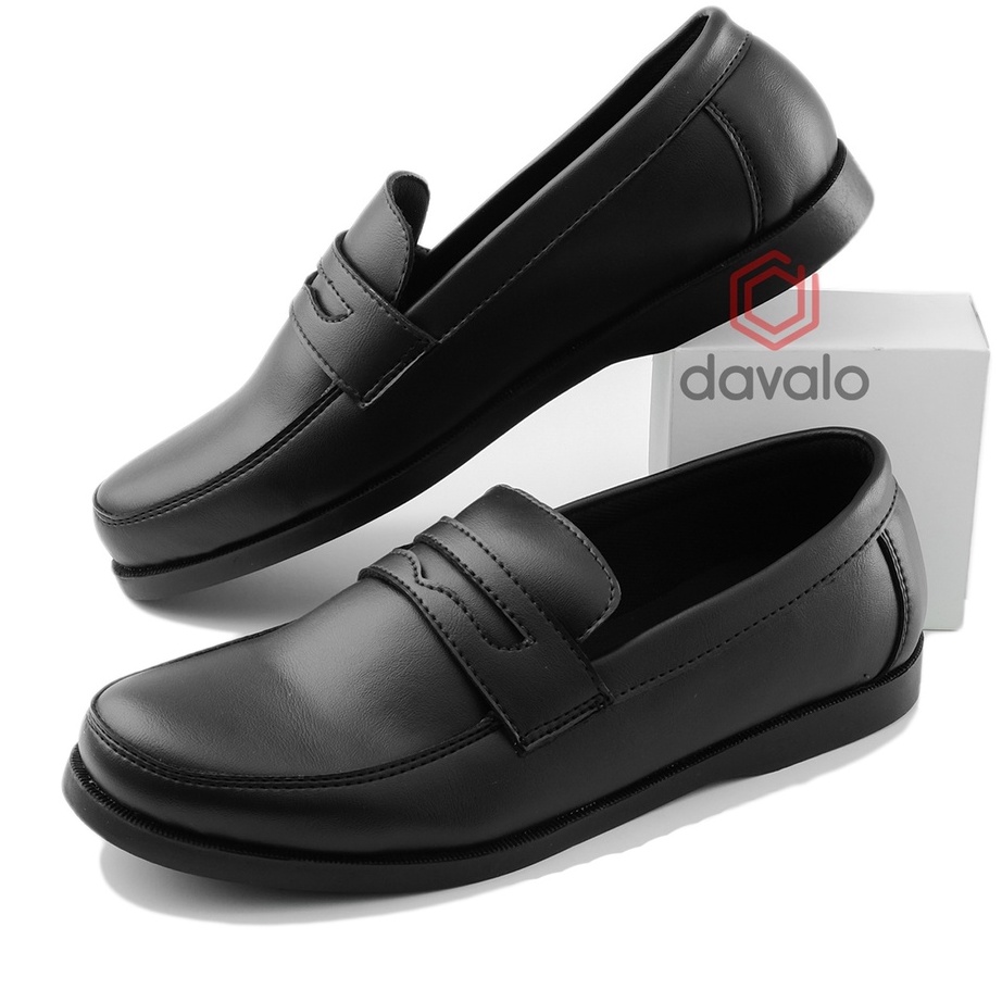 Buruan Beli☊ davalo Sepatu Loafers Pria Formal Kerja Kasual Loafer Hitam T38