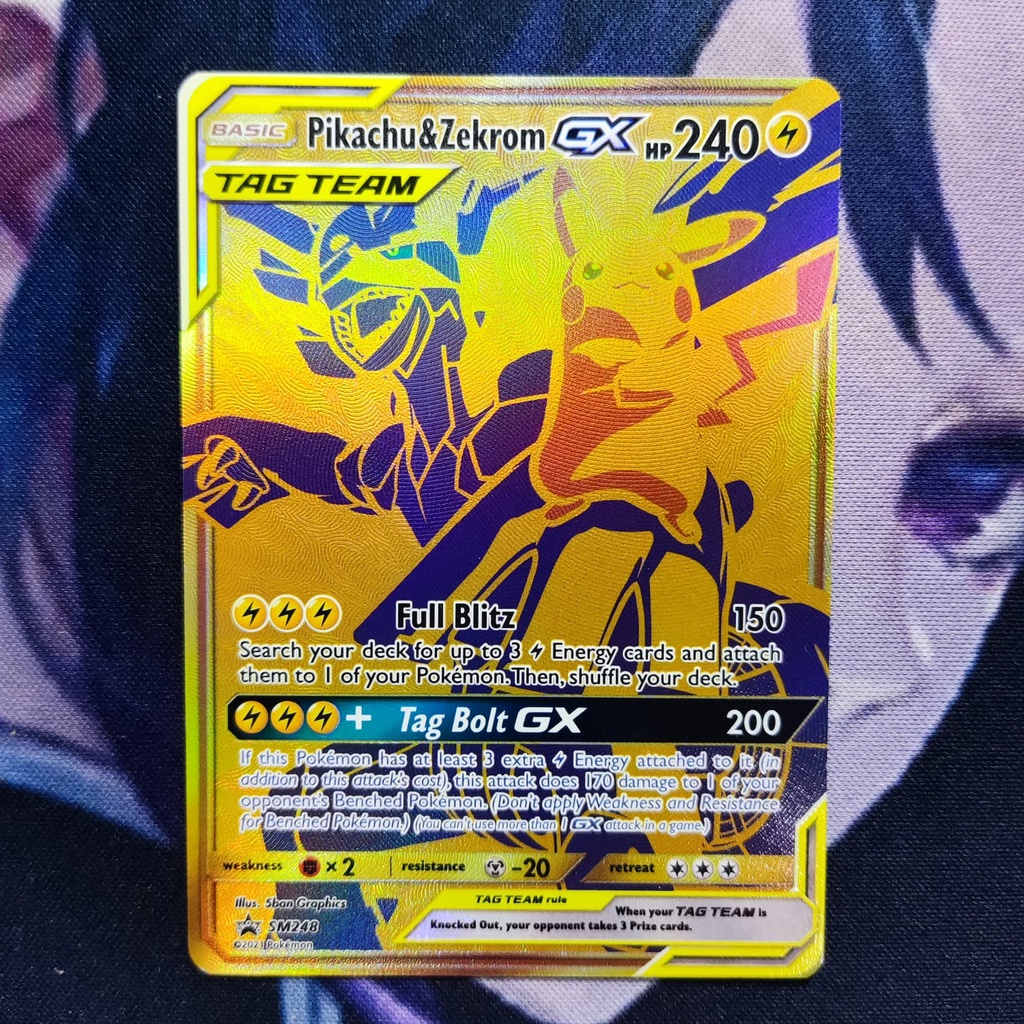 pokemon (EN) pikachu zekrom gx GOLD -  SM248 - PROMO