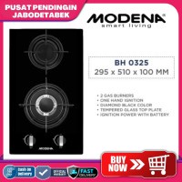 MODENA BH0325 KOMPOR TANAM 2 TUNGKU HITAM DOMINO LISCIO - BH 0325 PPJ