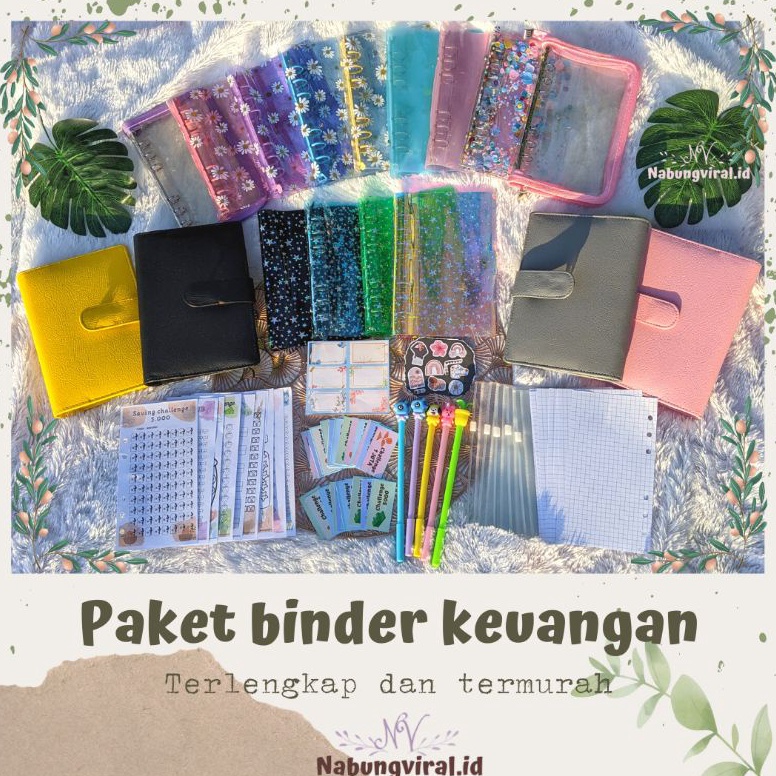 

➴ A6 BINDER KEUANGAN / MONEY BINDER / Paket binder sinking fund / binder A6 / binder sequin daisy hologram / ziplock / zipper pocket gcpo0