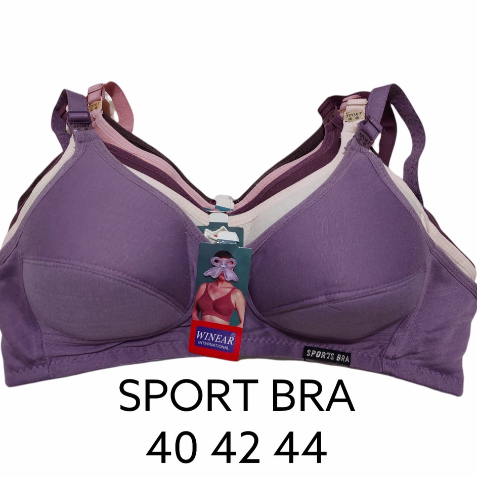 Bra Jumbo Wanita Sport Bra 44 42 40 Cup Besar BH Sport Jumbo Kait 3 dan Kait 2 BH Senam Big Size Tan
