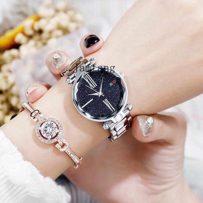 Terlaris Jam Tangan Wanita Magnet Rantai Crystal Kristal Couple Murah