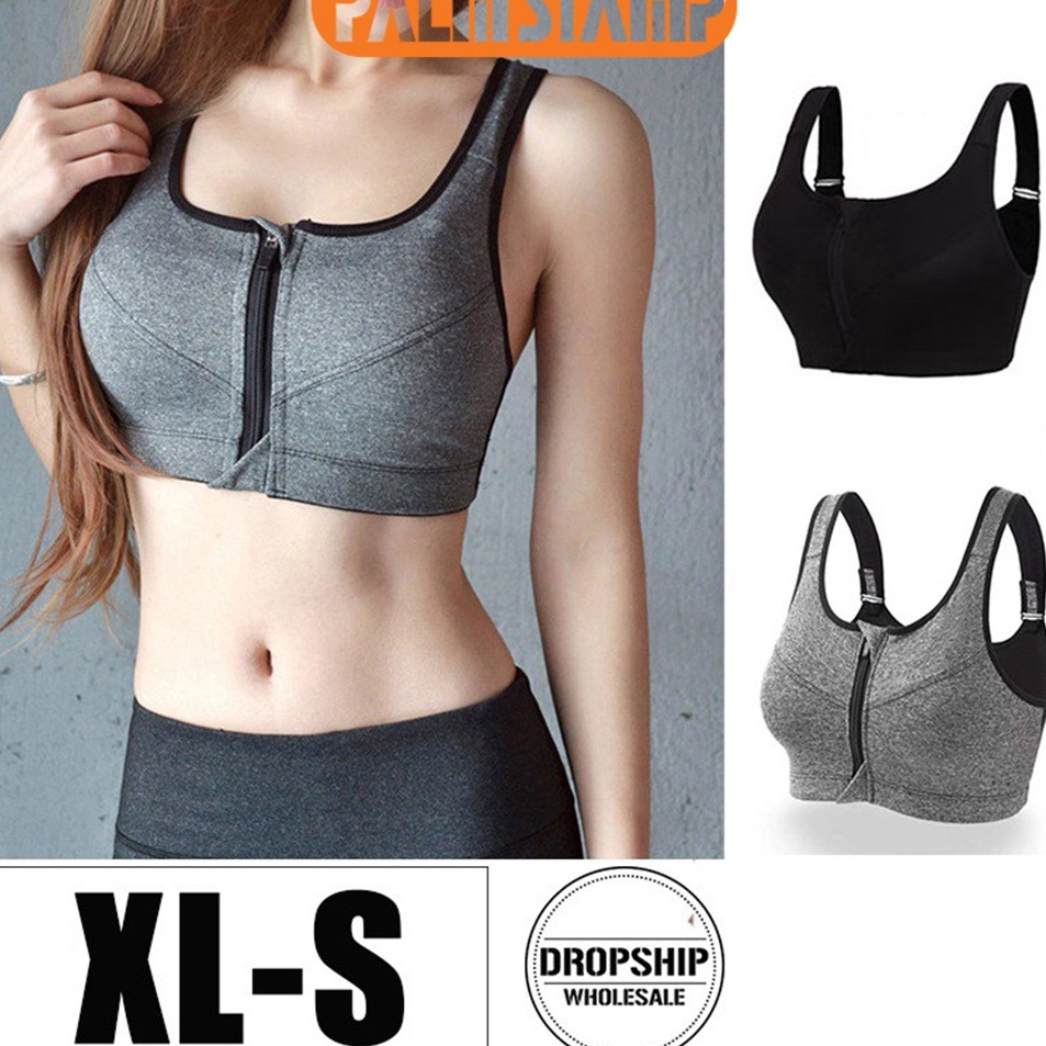 palmstamp gym BH senam bra sport BH sport Bra perempuan Zipper pakaian dalam wanita B001 "MAC.26Jn23