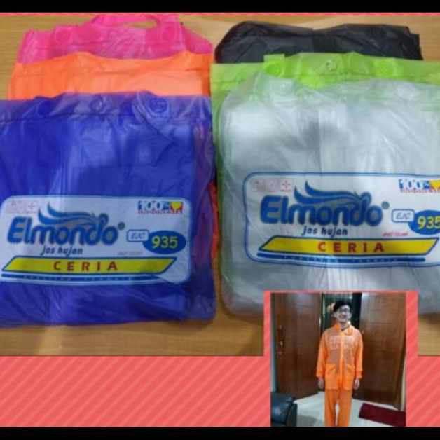 Jas Hujan Dewasa Elmondo Ceria 935 Setelan Karet Transparan Laris Jas Hujan Pria Wanita Terlaris APD