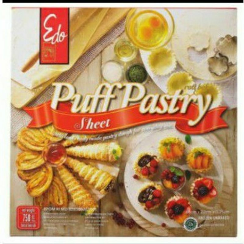 

Puff Pastry Sheet / Lembaran Adonan Pastri (88 x 22 x 0.25cm) 750 GR - EDO