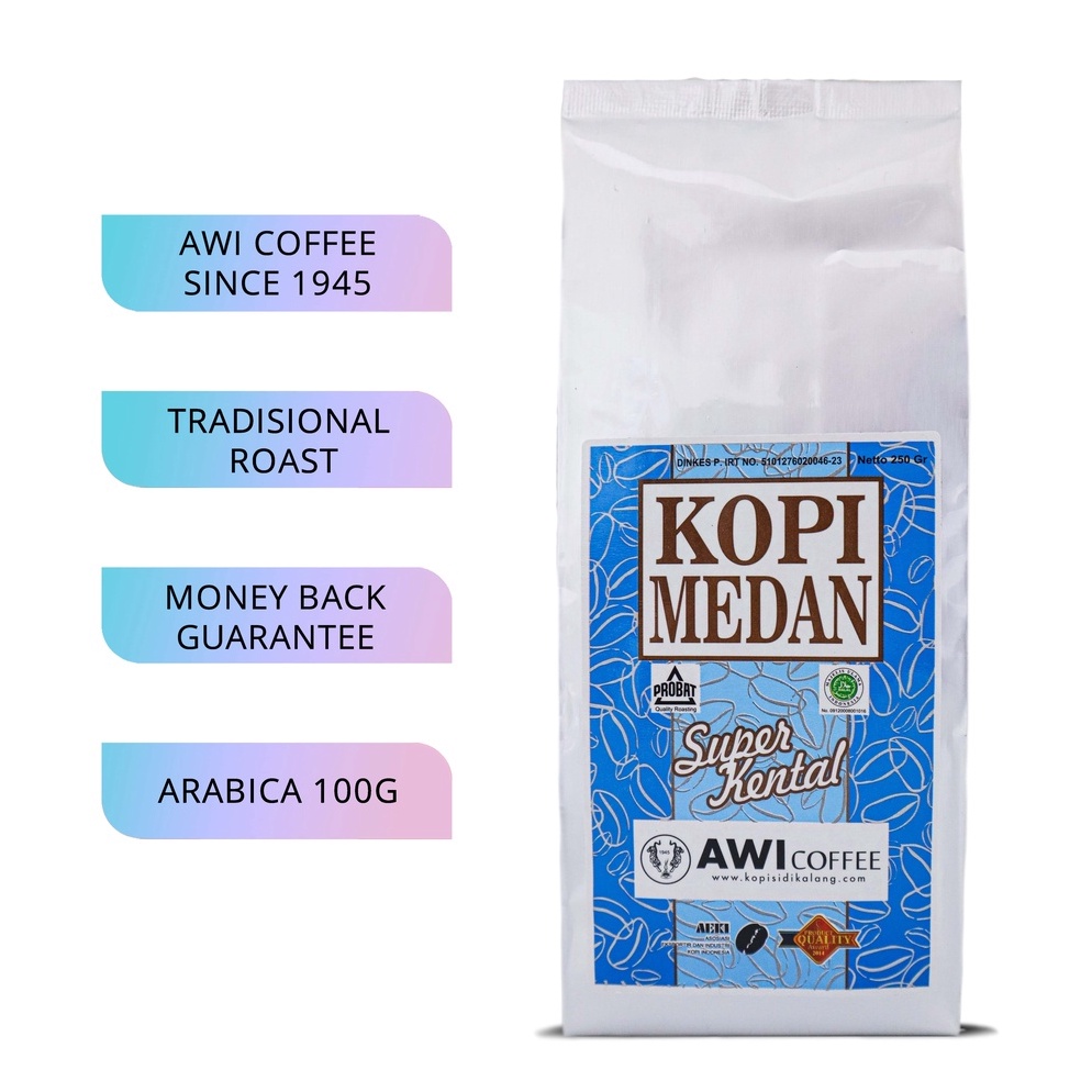 

Terupdate.. Awi Kopi Medan 250Gr Bubuk | Ground Coffee Powder | Sidikalang Tradisional | Arabica Robusta Blend 09D