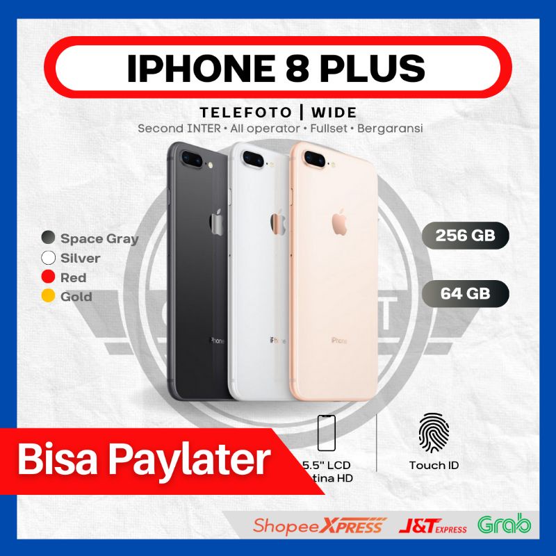 Second iPhone 8plus 256GB BISA PAYLATER Mulus fullset Bergaransi