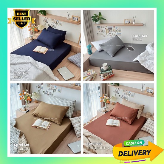 Spray Aesthetic Murah Meriah Warna Pastel Lembut Dan Halus Seprai Kore Sprei Set Microtex Polos Seri